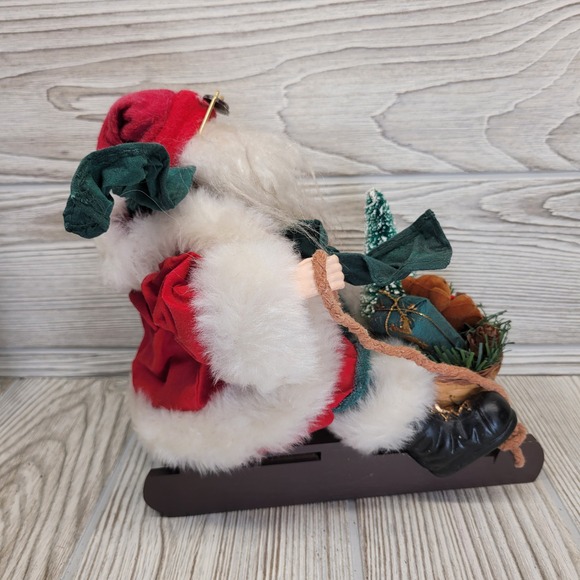 TJ Collection Motorcycle Santa Claus on Sleigh Figurine Christmas Decoration Vtg - Picture 4 of 9